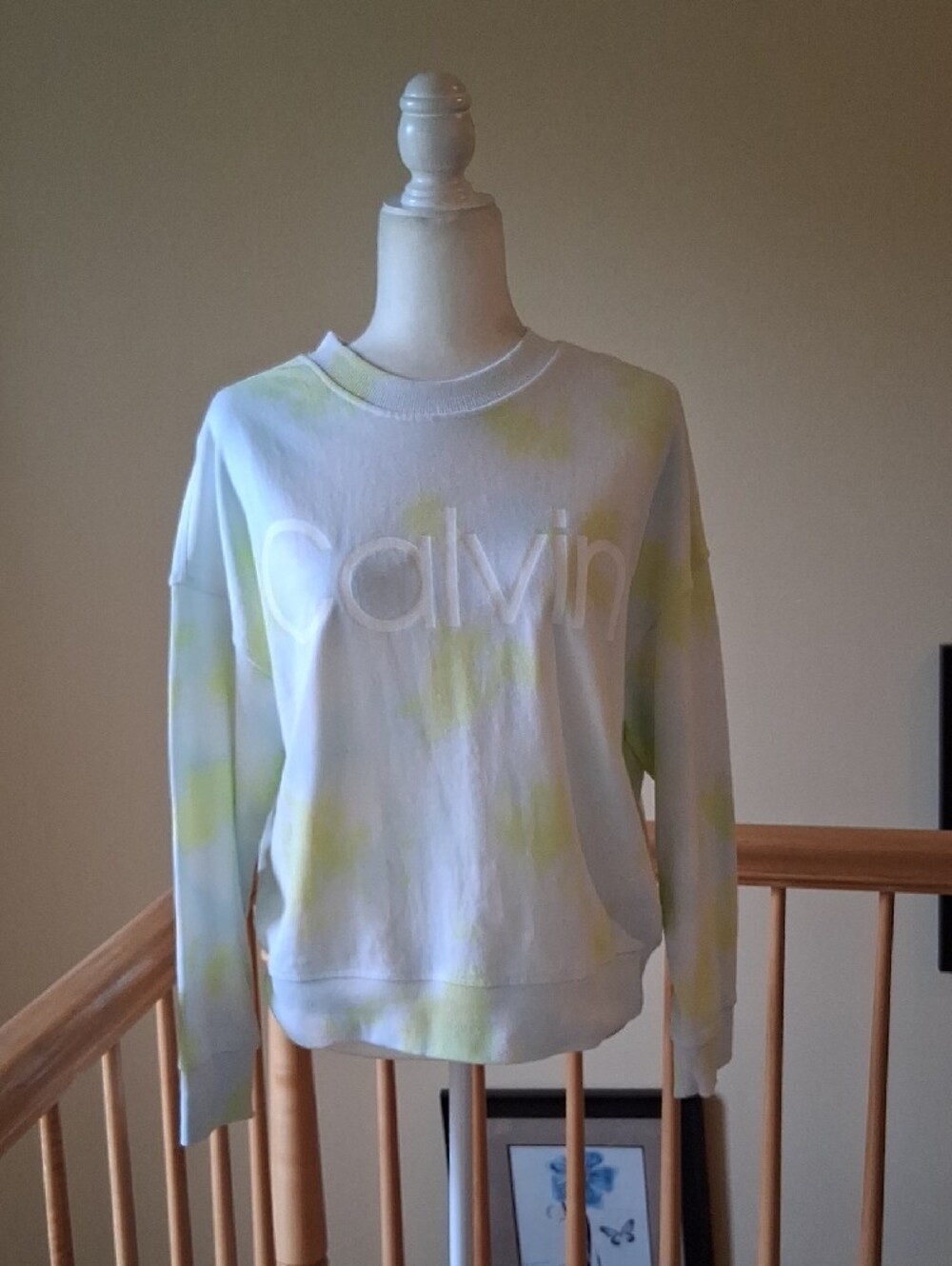 Calvin Klein Performance White and Light Yellow Tie-Dye Cittkn Blend Sweatshirt